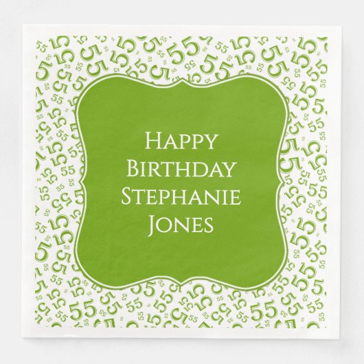 55th Birthday Green/White Bracket Number Pattern (正面)