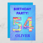 55th Birthday Partyへの招待の追加 招待状 (正面/裏面)