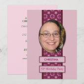 55th Birthday Party招待写真と名前 招待状 (正面/裏面)