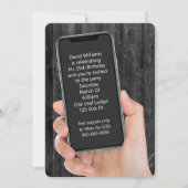 55th Birthday Party文字 招待状 (正面)