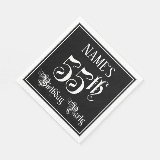 55th Birthday Party – スクリプファンシート+名前をカスタムする スタンダードランチョンナプキン (角)