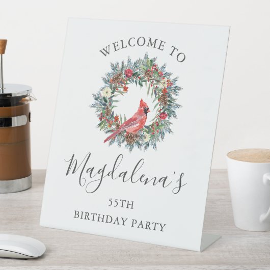 55th Birthday Party Red Cardinal Welcome 台座サイン (インサイチュ)