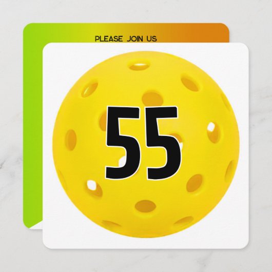 55th Birthday Pickleball Party 招待状 (正面/裏面)