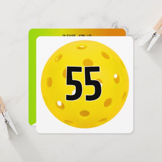 55th Birthday Pickleball Party 招待状 (正面/裏面インサイチュ)