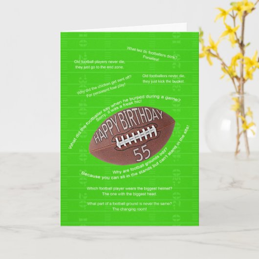 55th birthday, really bad football jokes カード (黄色い花)