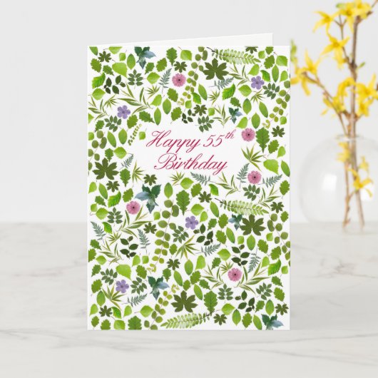 55th Birthday Scattered Leaves Card カード (黄色い花)