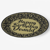 55th Black/Gold Random Number Pattern ペーパープレート (アングル)