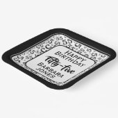 55th Party Random Number Pattern Black/White ペーパープレート (傾斜あり)