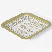 55th Party Random Number Pattern Gold/White ペーパープレート (傾斜あり)