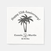 55th Wedding Anniversary Palm Trees スタンダードカクテルナプキン (正面)