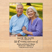 55th Wedding Anniversary Save the Date Photo アクリル招待状 (正面)