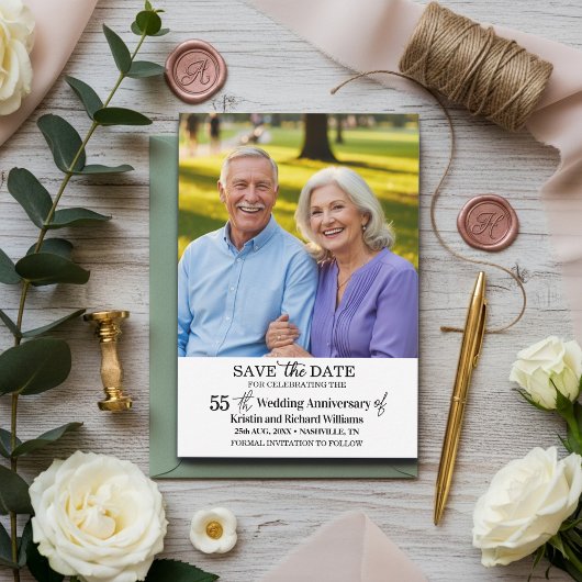 55th Wedding Anniversary Save the Date Photo ノートカード