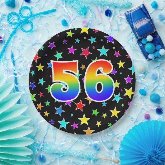 56イベントはっきりした:,おもしろい, カラフル Rainbow 56 ペーパープレート (パーティー)