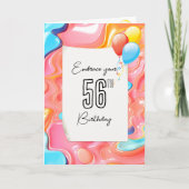 56サイケデリック誕生日の3D抽象芸術 カード (正面)