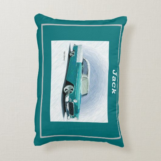 56ターコイズシボイパーソナライズされた アクセントクッション (裏面(縦))