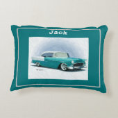 56ターコイズシボイパーソナライズされた アクセントクッション (裏面)