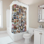 56フォトコラージュ – モダン白ミニマル色 シャワーカーテン (インサイチュ)