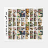 56モダンパーソナライズされた枚コラージュ フリースブランケット (正面(横))