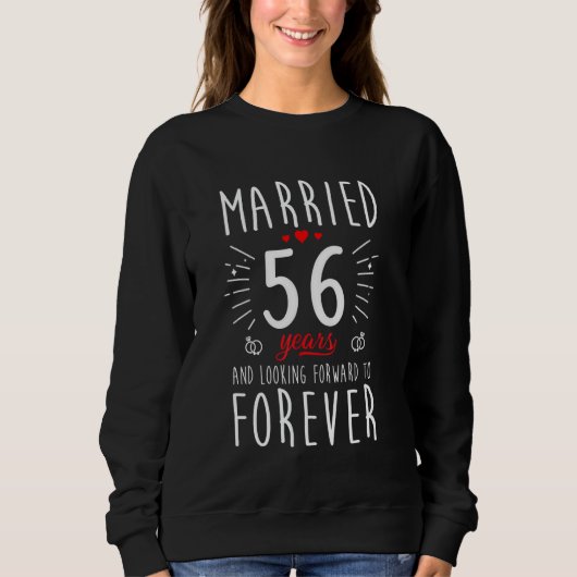56周年結婚56年結婚した間結婚 スウェットシャツ (正面)