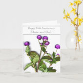 56周年記念結婚グローブアマランスフラワー カード (黄色い花)