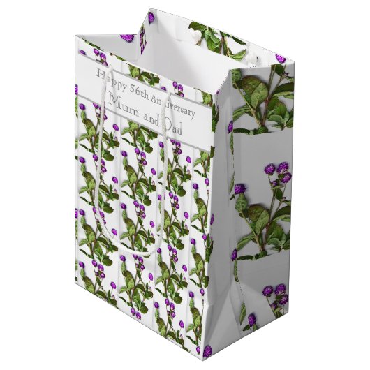 56周年記念結婚グローブアマランツ ミディアムペーパーバッグ (正面アングル)