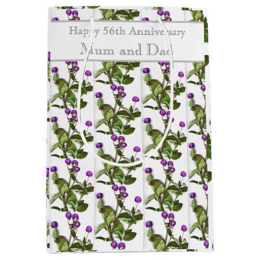 56周年記念結婚グローブアマランツ ミディアムペーパーバッグ (正面)