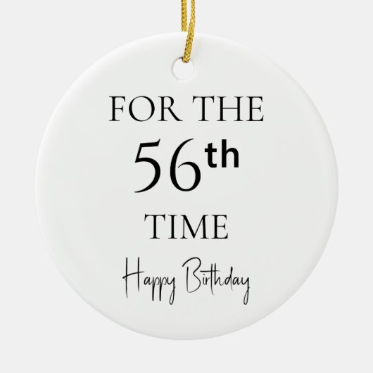 56回目のお誕生日おめでとう セラミックオーナメント (正面)