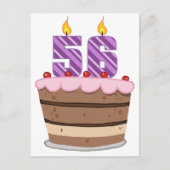 56歳のお誕生日ケーキ ポストカード (正面)