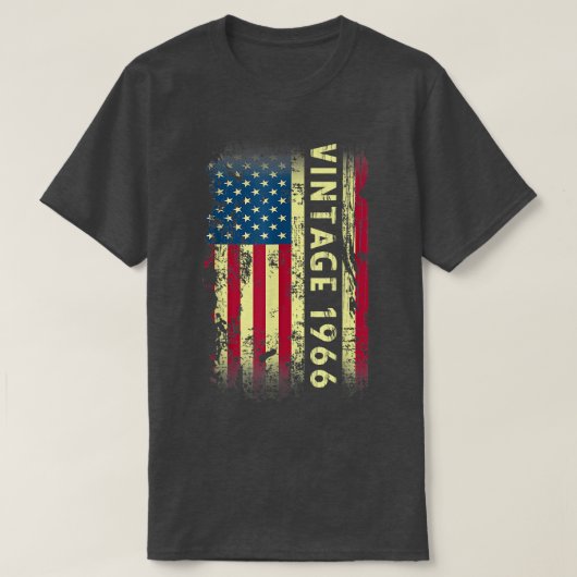 56歳のギフトヴィンテージ1966アメリカ国旗56日 Tシャツ (デザイン正面)