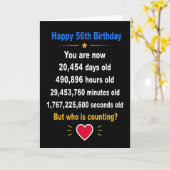56歳の誕生日おめでとう!楽しいマイルストーンギフト カード (黄色い花)