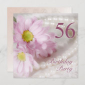 56歳の誕生日パーティーへの招待とデイジー 招待状 (正面/裏面)