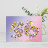 56歳の誕生日パーティー 花の文字付き 招待状 (スタンド正面)