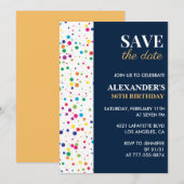 56歳の誕生日招待状 セーブ・ザ・デート 紙吹雪 招待状 (正面/裏面)