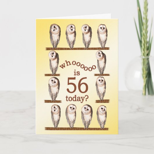 56歳の誕生日、奇妙なフクロカード。 カード (正面)