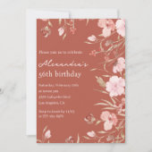 56歳エレガントの誕生日招待状フローラシック 招待状 (正面)