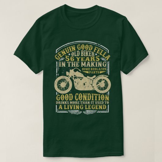 56歳バイクもしくは自転車に乗る人誕生日クラシックヴィンテージmotorc tシャツ (デザイン正面)