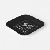 56番目の誕生日—インスパイアアールデコの外観:「56」 +名前 ペーパープレート (傾斜あり)