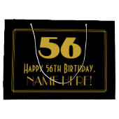 56番目の誕生日:インスパイアアールデコの「56」の外観と名前 ラージペーパーバッグ (裏面)