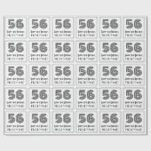 56番目の誕生日:インスパイアアールデコスタイル「56」 +名前 ラッピングペーパー (フラット)