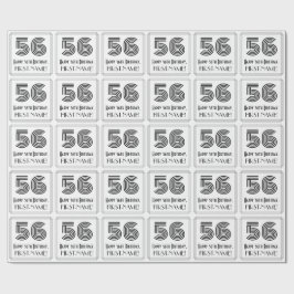 56番目の誕生日:インスパイアアールデコスタイル「56」 +名前 ラッピングペーパー