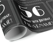 56番目の誕生日-インスパイアアールデコルック"56",名前 ラッピングペーパー (ロールコーナー)