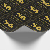 56番目の誕生日-インスパイアアールデコルック"56" & Name ラッピングペーパー (角)