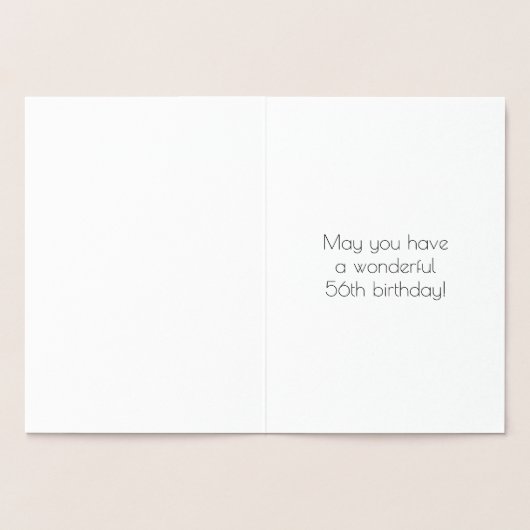 56番目の誕生日-インスパイアアールデコルック"56" & Name 箔カード (内部)