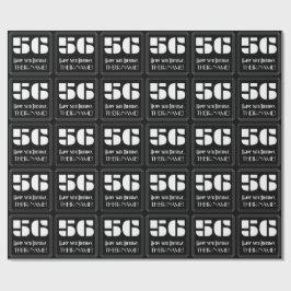 56番目の誕生日:インスパイアアールデコ検索"56" & Name ラッピングペーパー