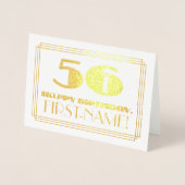 56番目の誕生日、名前+アールデコインスパイア「56」を見る 箔カード (正面)
