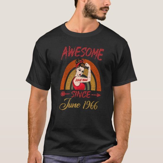56誕生日クイーン1966素晴らし年6月以来レインボ Tシャツ (正面)