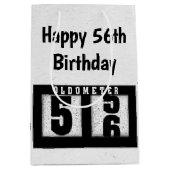 56誕生日ブラックオドメータ ミディアムペーパーバッグ (正面)