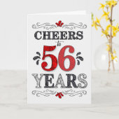 56誕生日応援の赤い白い黒のパターン カード (黄色い花)