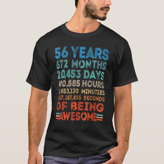 56誕生日素晴らし56歳ヴィンテージレトロ6 Tシャツ (正面)