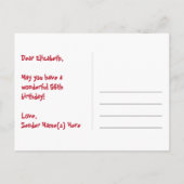 56誕生日:おもしろいハートパターン、レインボー56 ポストカード (裏面)